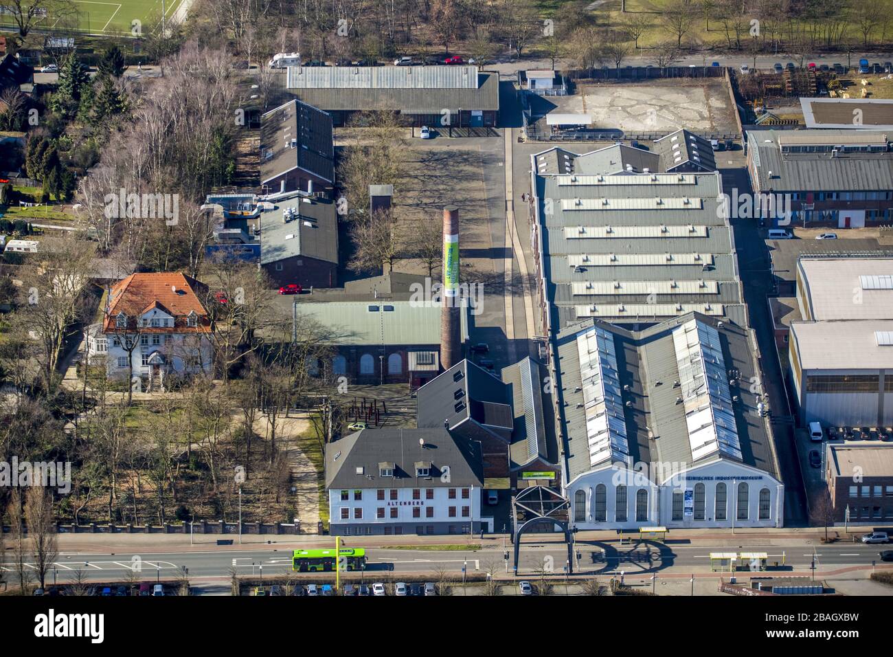 LVR Industriemuseum in Oberhaushausen, 12.03.2015, Luftbild, Deutschland, Nordrhein-Westfalen, Ruhrgebiet, Oberhausens Stockfoto