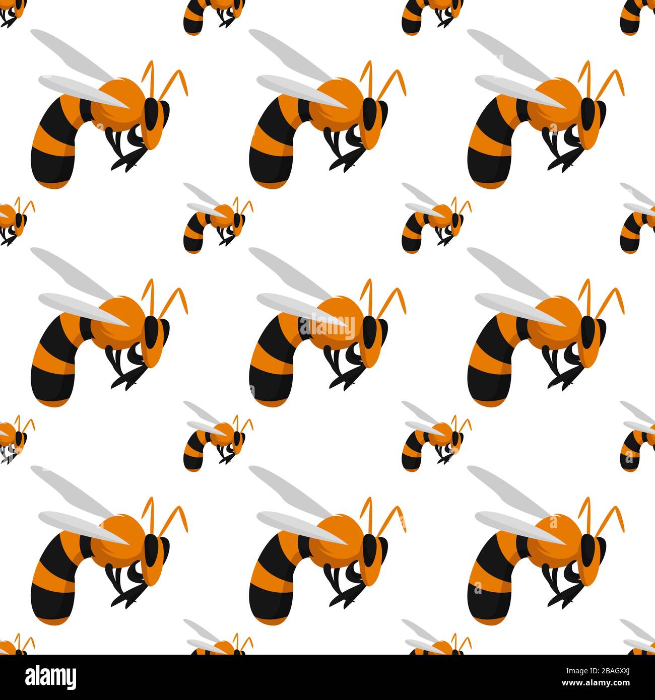 Bienen Muster, Abbildung, Vektor auf weißem Hintergrund Stock Vektor
