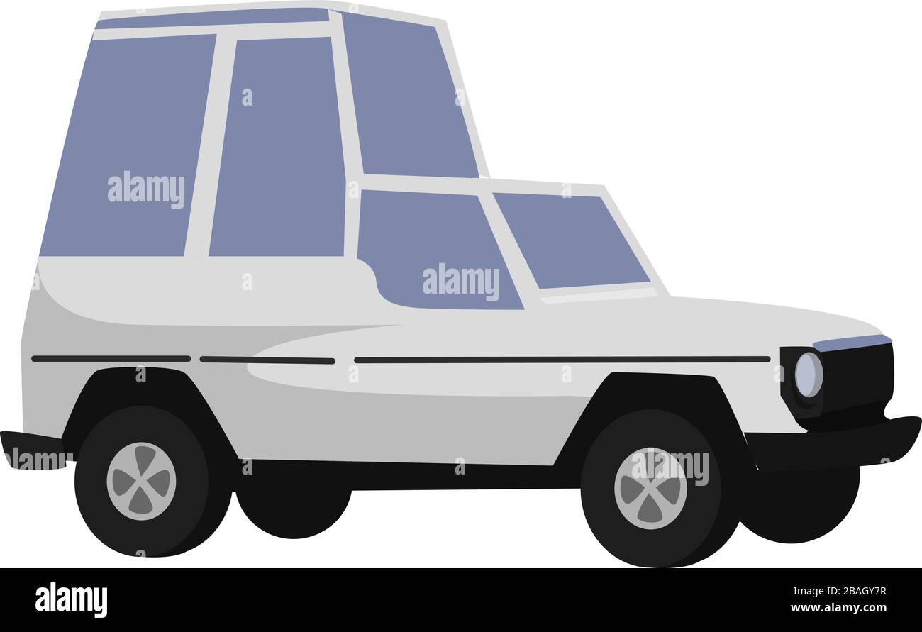 Weißes Auto, Abbildung, Vektor auf weißem Hintergrund Stock Vektor