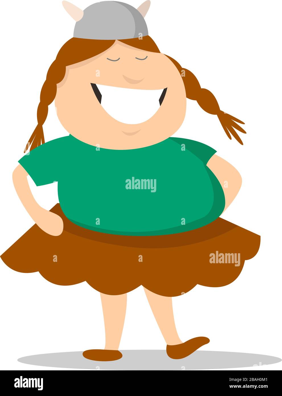 Wikinger-Frau, Illustration, Vektor auf weißem Hintergrund Stock Vektor