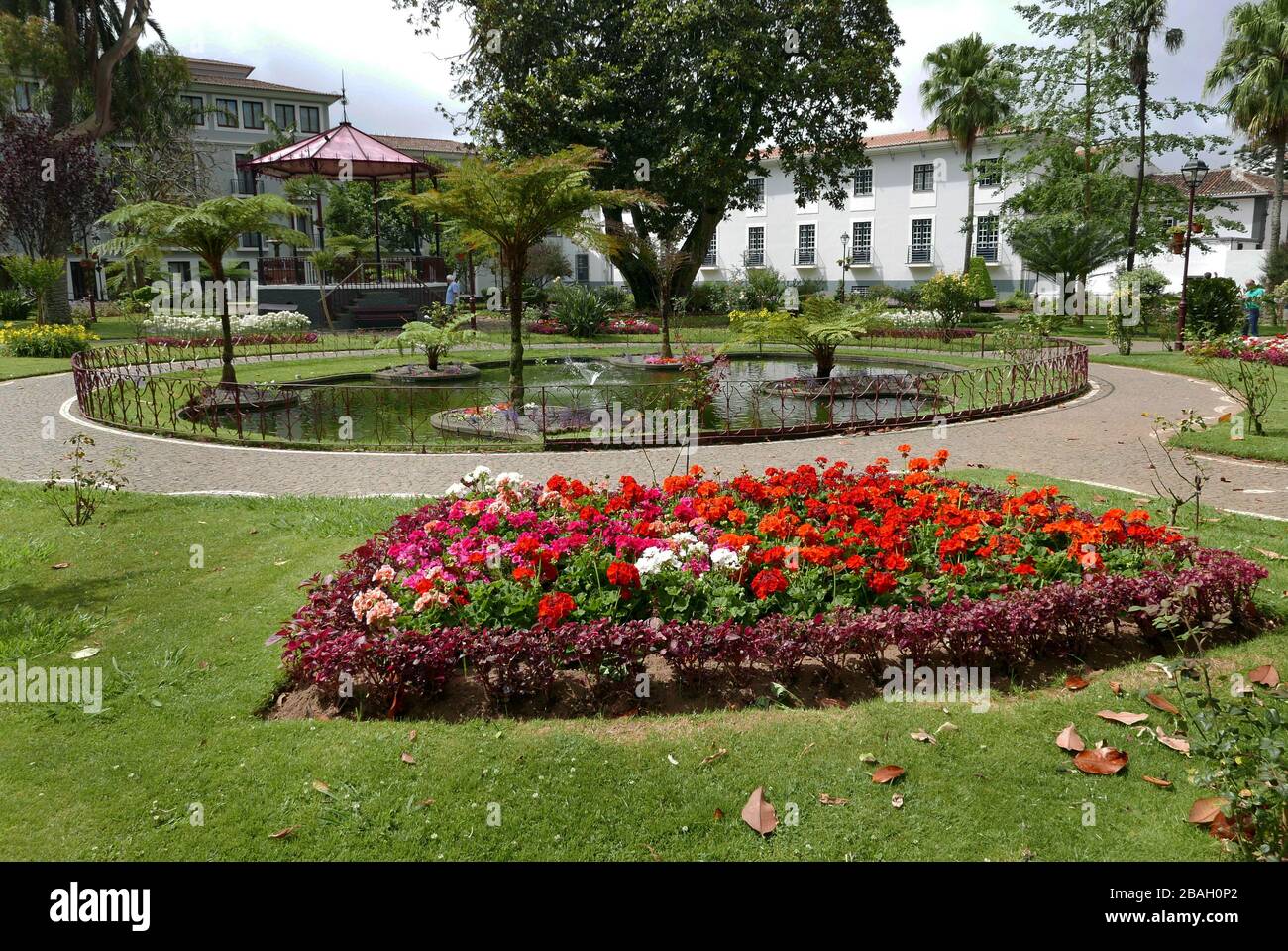 Jardim Duque de Terceira ein Garten in Angra do Heroísmo auf der Insel Terceira im Azoren-Archipel. Stockfoto