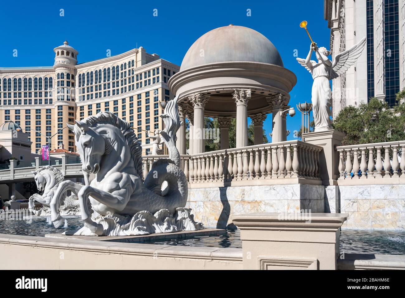 Cäsar's Palace Hotel und Casino entlang des Strip in Las Vegas, Nevada, USA. Stockfoto