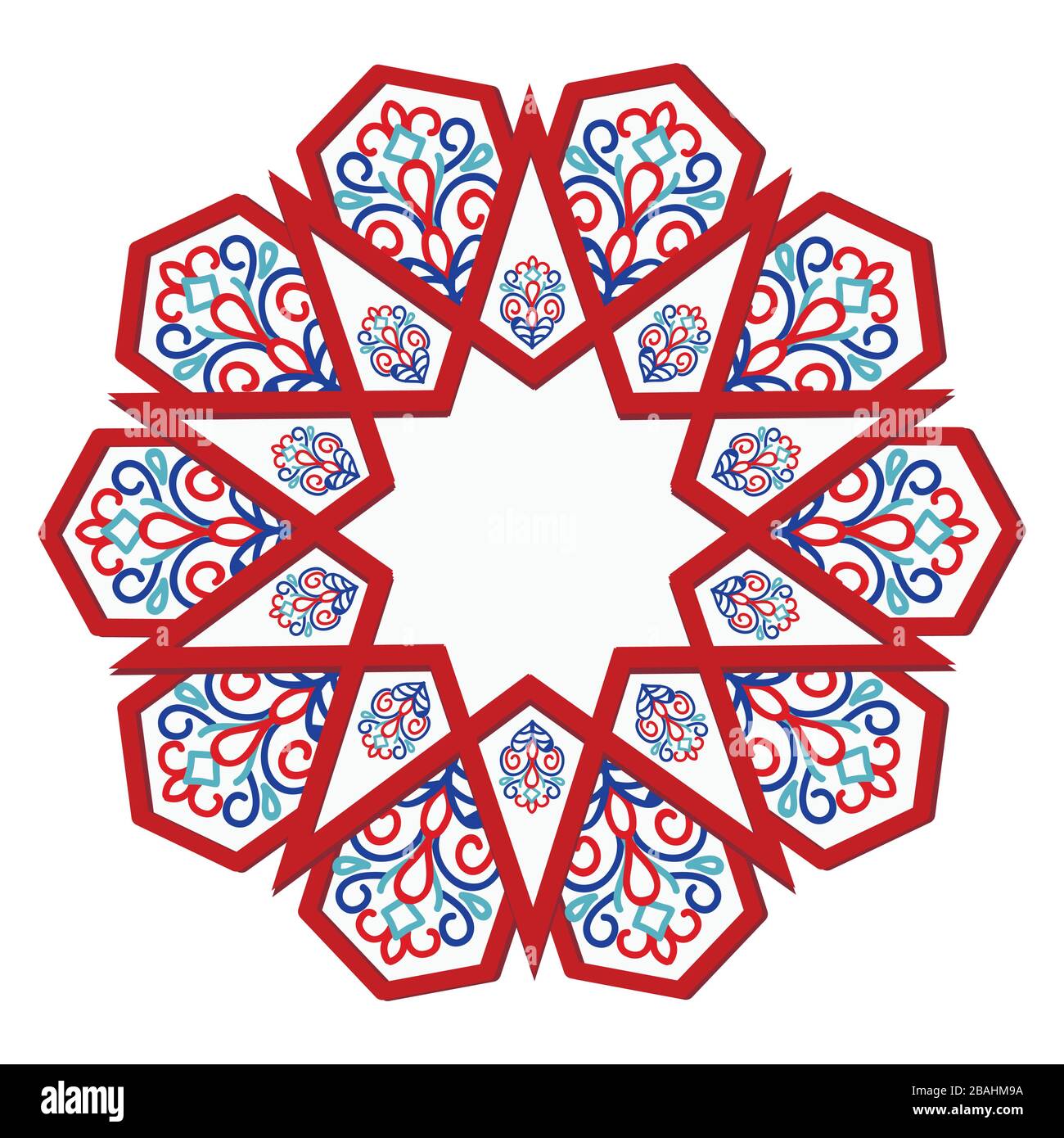 Mandalas, Ramadan kareem. Diwali Festival Urlaubs-Design mit Papier geschnitten Stil von indischem Rangoli Stock Vektor