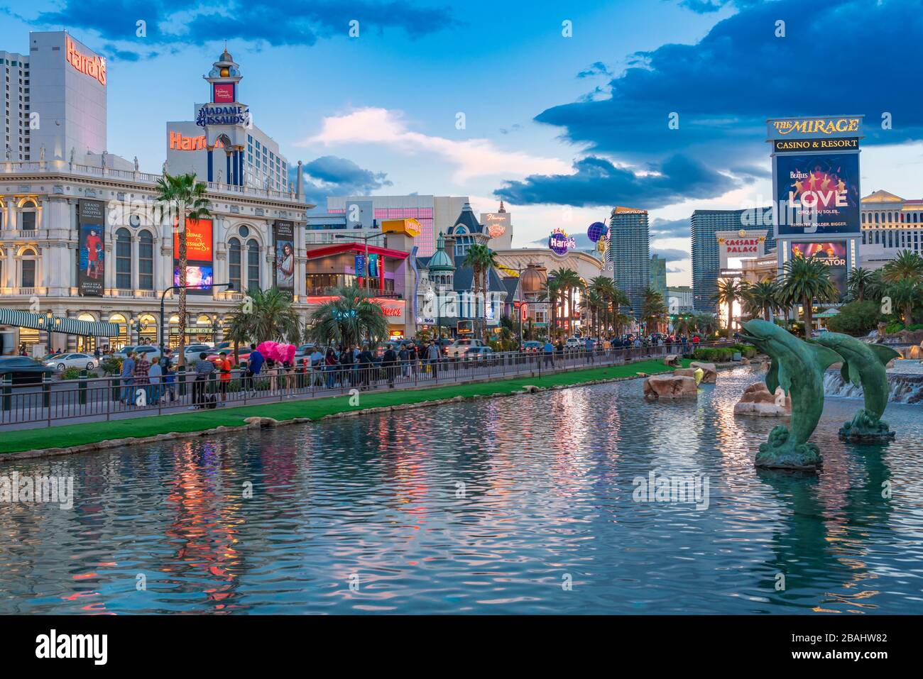 Der Strip in der Nacht in Las Vegas, Nevada, USA. Stockfoto