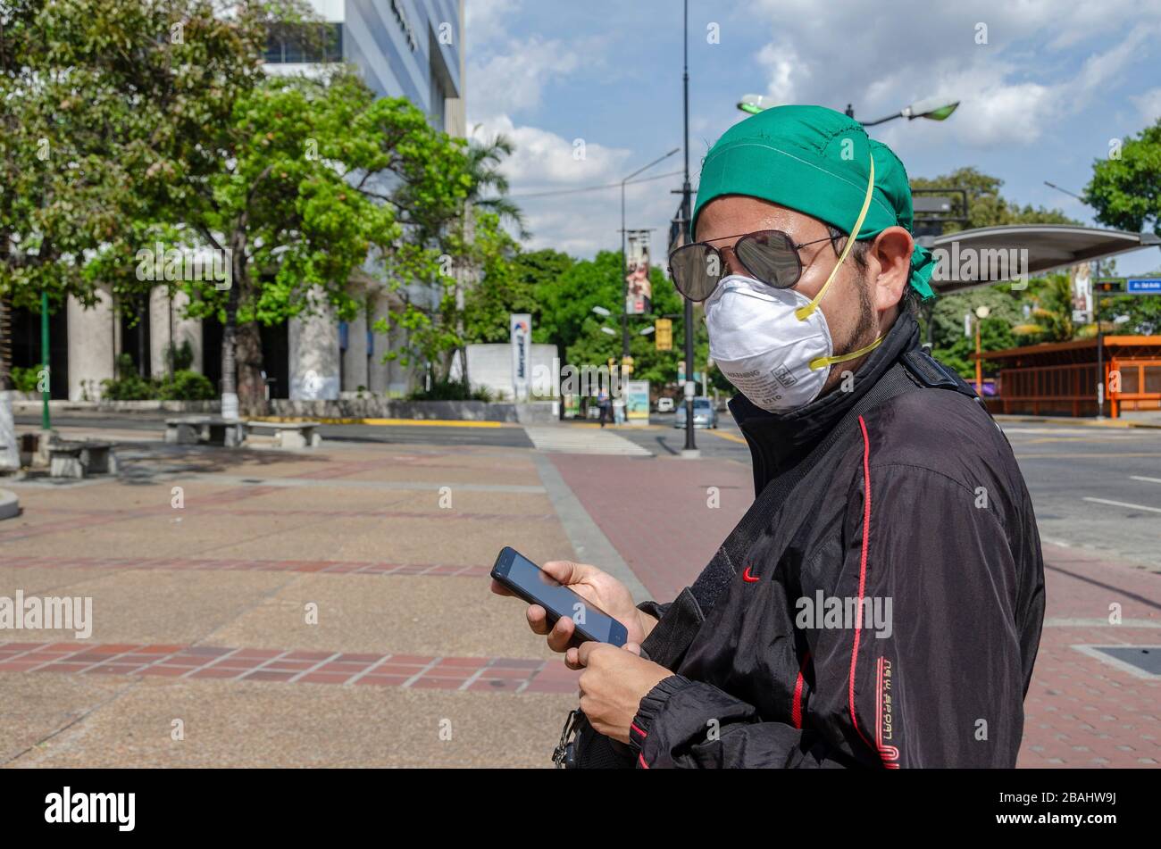 Venezuela ordnet Quarantäne in 7 Einheiten nach Zunahme positiver Coronavirus Fälle an. Stockfoto