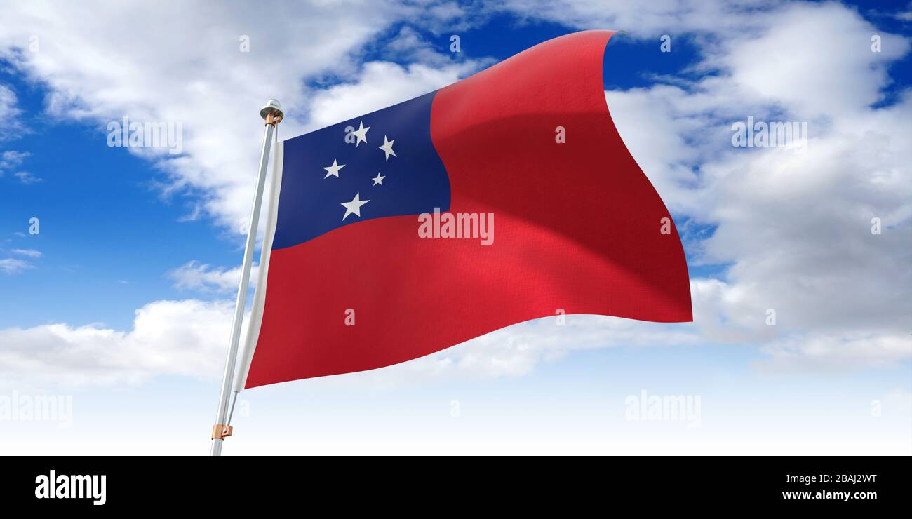 Samoa - schwenkende Flagge - 3D-Abbildung Stockfoto