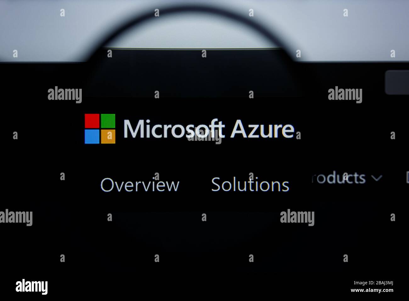 Los Angeles, Kalifornien, USA - 17. Juli 2019: Illudative Editorial der MICROSOFT AZURE Website Homepage. Das MICROSOFTAZURE-Logo wird auf dem Bildschirm angezeigt. Stockfoto