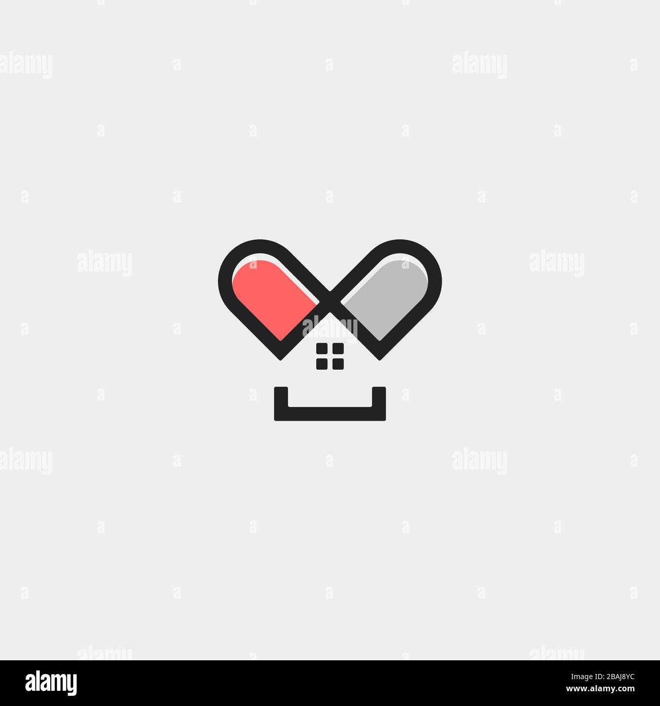 Home Capsule Logo Vorlage Vector Design Illustration Stock Vektor