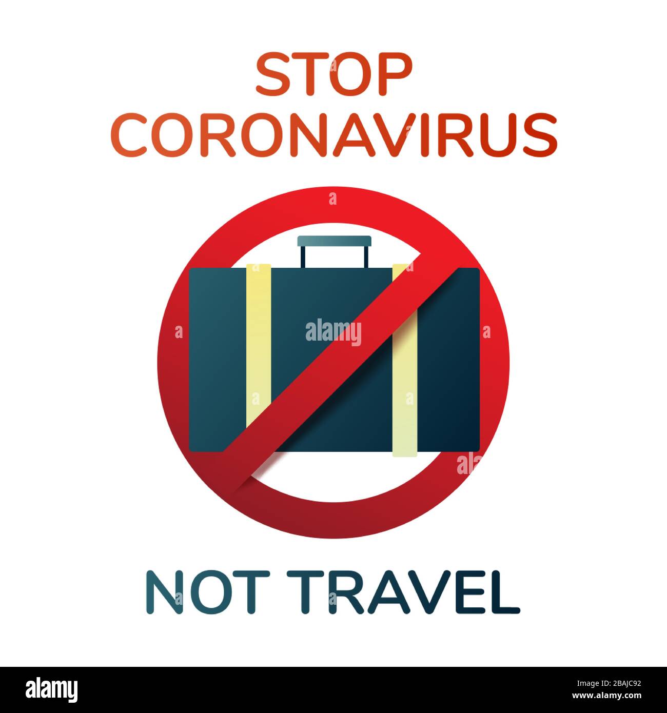 Beenden Sie Coronavirus nicht. Roman Coronavirus 2019-nCoV, Virus Covid 19-NCP. Zeichen zur Vorbeugung von Coronavirus-Erkrankungen. Abfahrtsverbot. Vektorgrafiken Stock Vektor