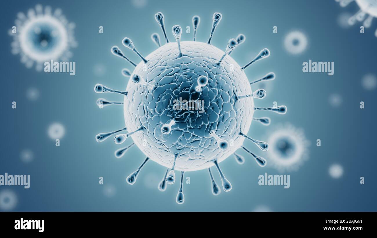 SARS-COV-2 Coronavirus Virus-Erreger infektiöser Erreger im Labormikroskop, der den Ausbruch der Corona-Krankheit verursacht Kovid-19, medizinische Diagnosi Stockfoto