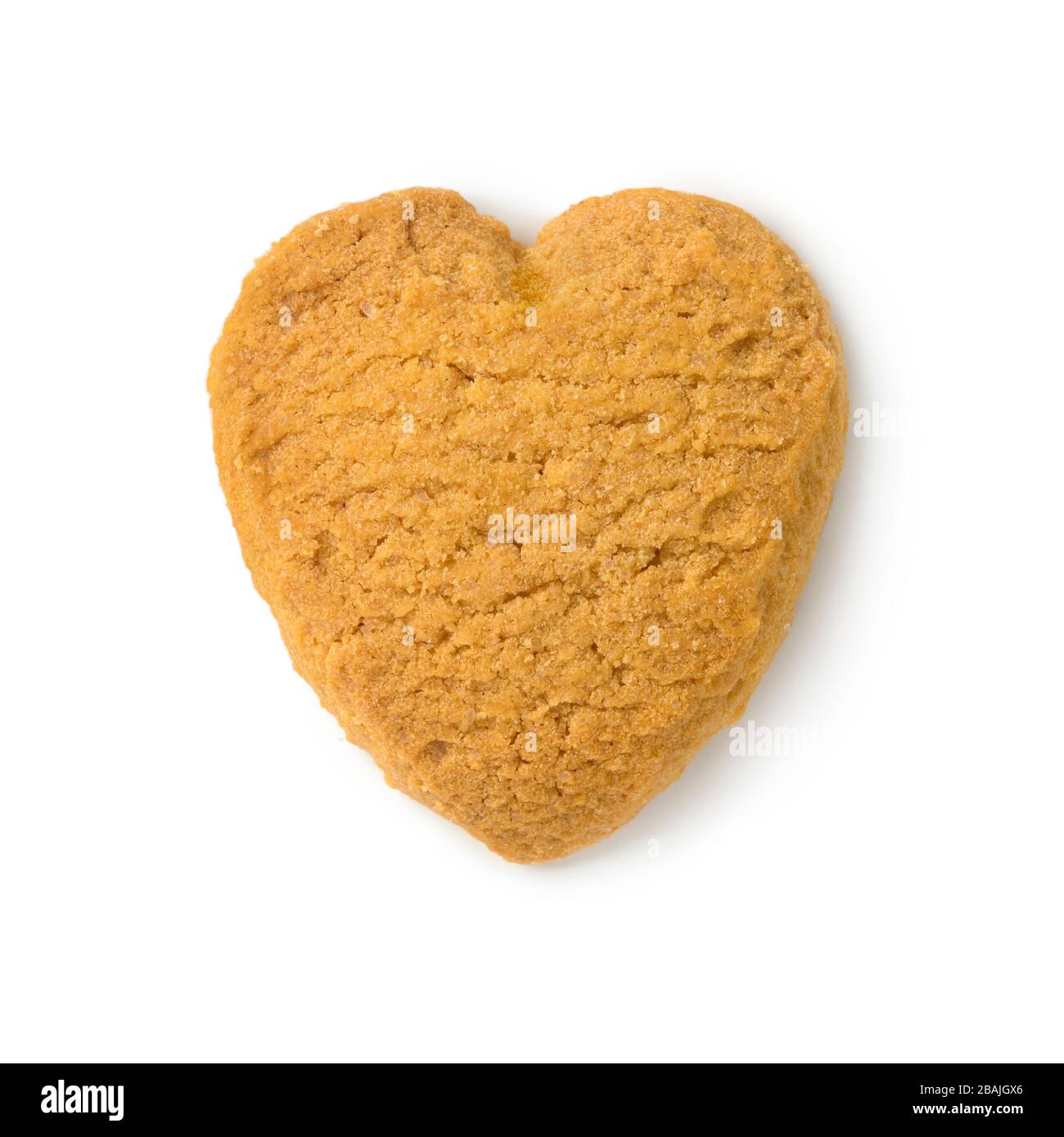 Single Traditional dutch Heart Shaped Butter Cookie isoliert auf weißem Hintergrund Stockfoto