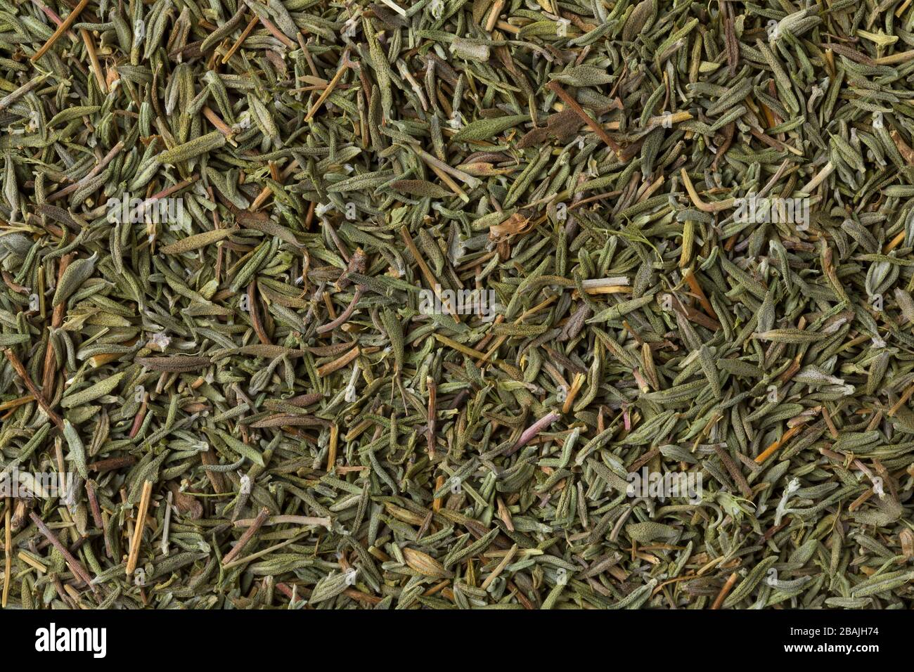 Getrockneter Thymian Nahaufnahme Vollbild Stockfoto