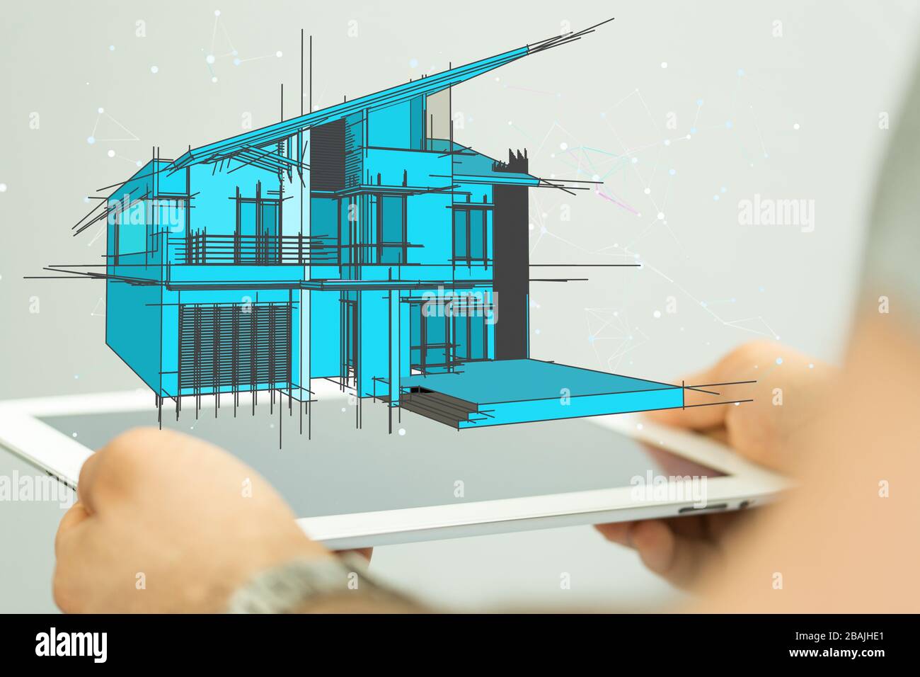 Ein Smart Home: SmartHome-Symbol für Hausautomatisierung Stockfoto