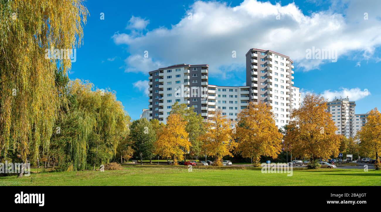 Wolkenkratzer der Märkischen Viertel-Wohnanlage in Berlin-Reinickendorf, Deutschland Stockfoto
