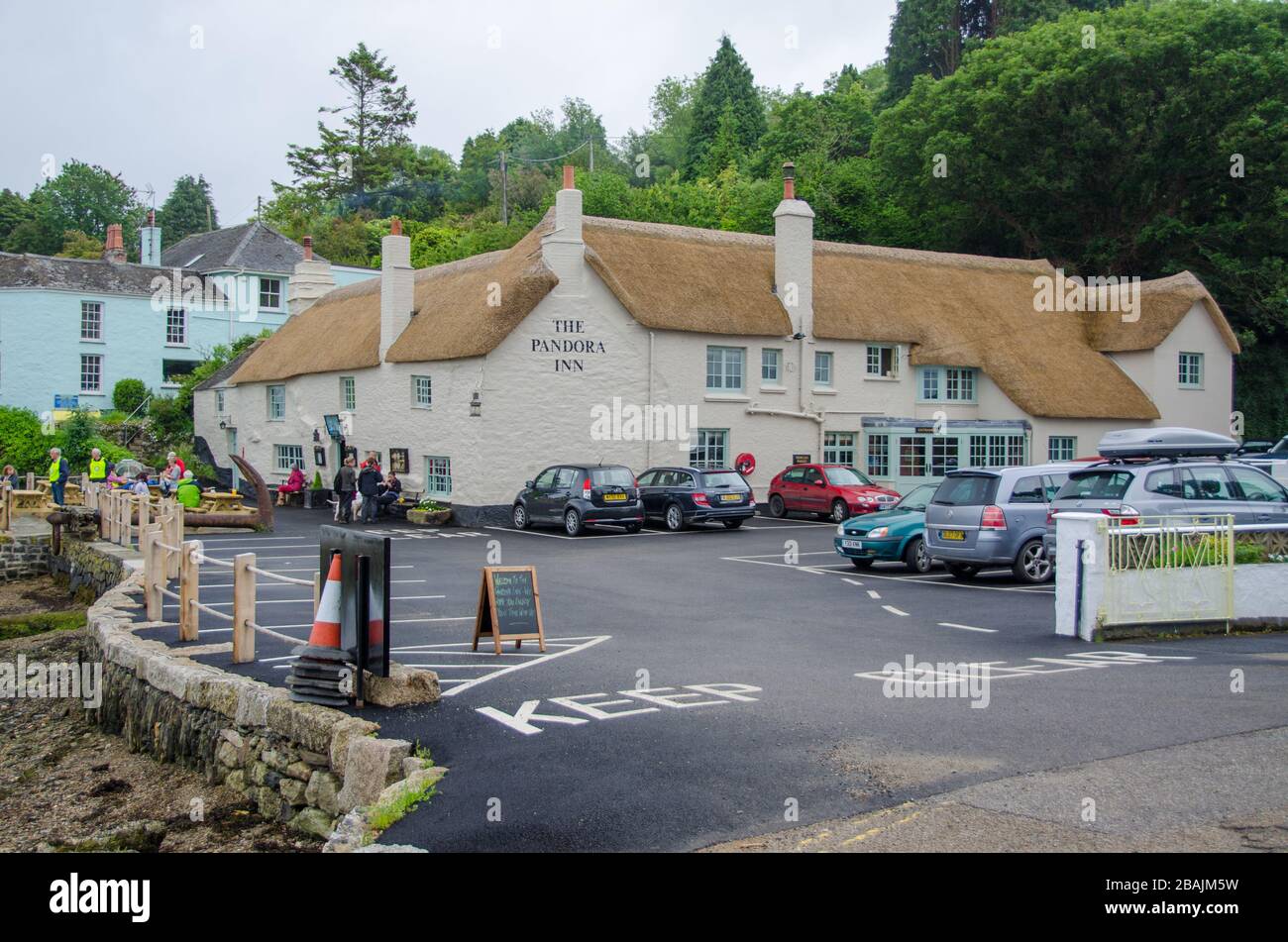Das Pandora Inn in Mylor, Falmouth in Cornwall, England, Großbritannien Stockfoto