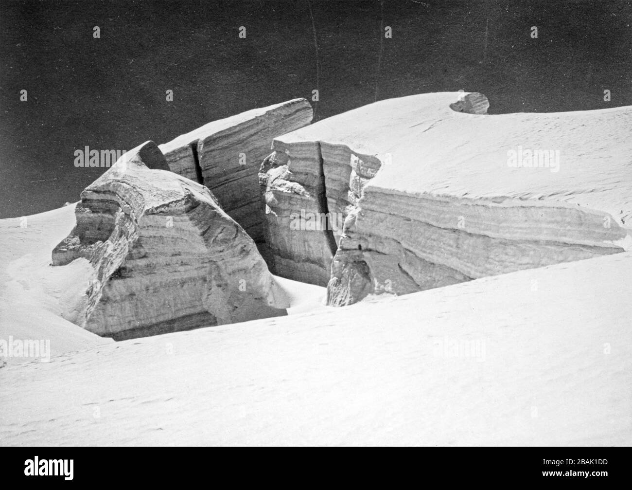 Eisfall, ca. 1920, Schalfferner, Tyrol, Österreich Stockfoto