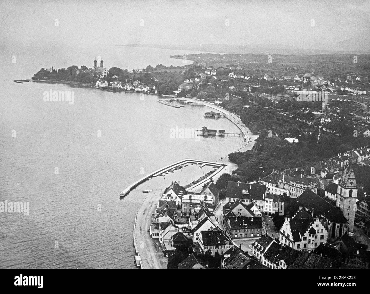 Luftbild, ca. 1920, Friedrichshafen, Bodensee, Deutschland Stockfoto