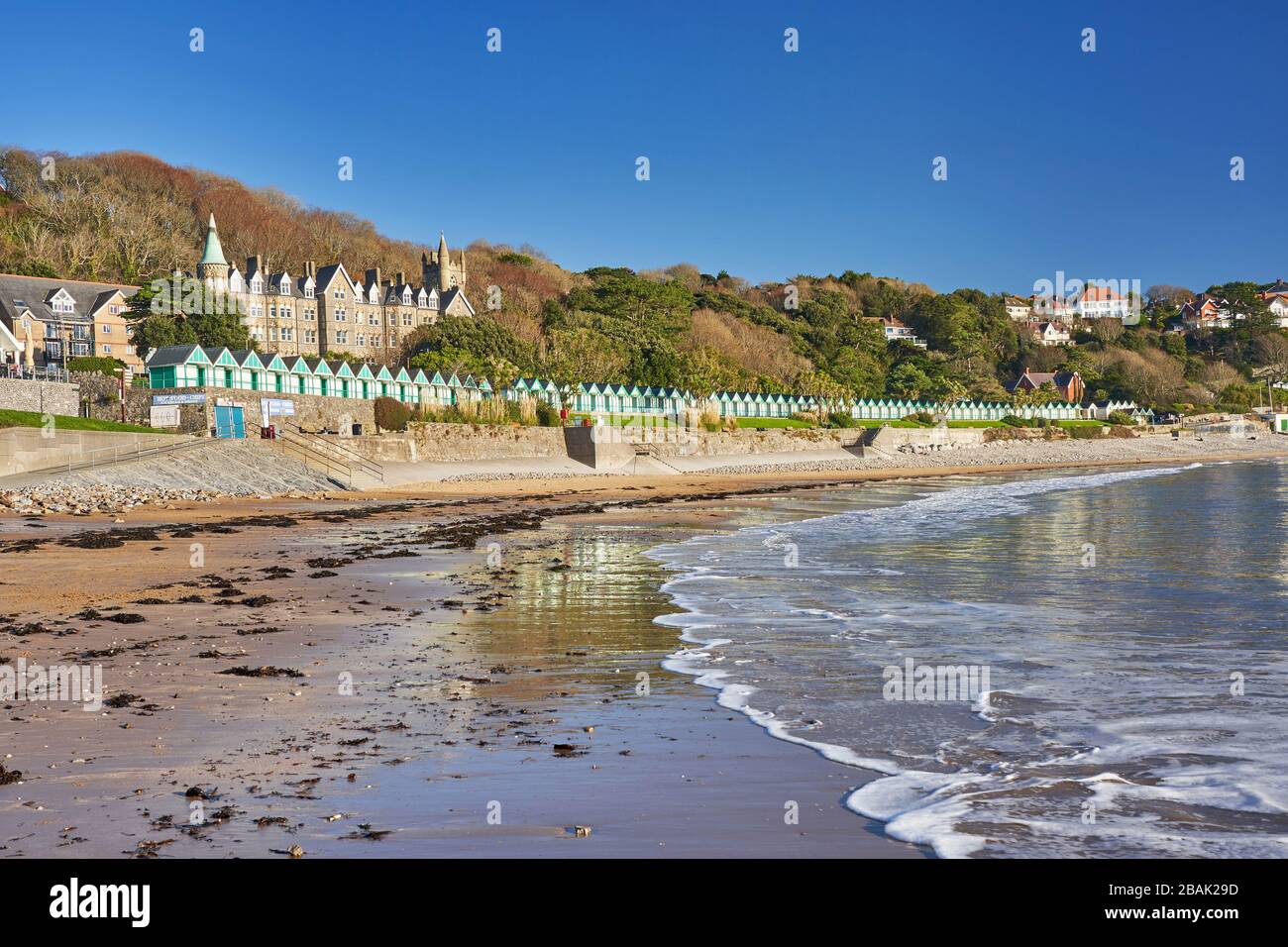 Langland Bay in der Nähe von Swansea Gower South Wales Stockfoto