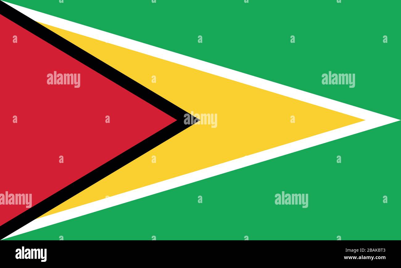 Flagge von Guyana - Standardverhältnis Guyanese Flag - True RGB-Farbmodus Stockfoto