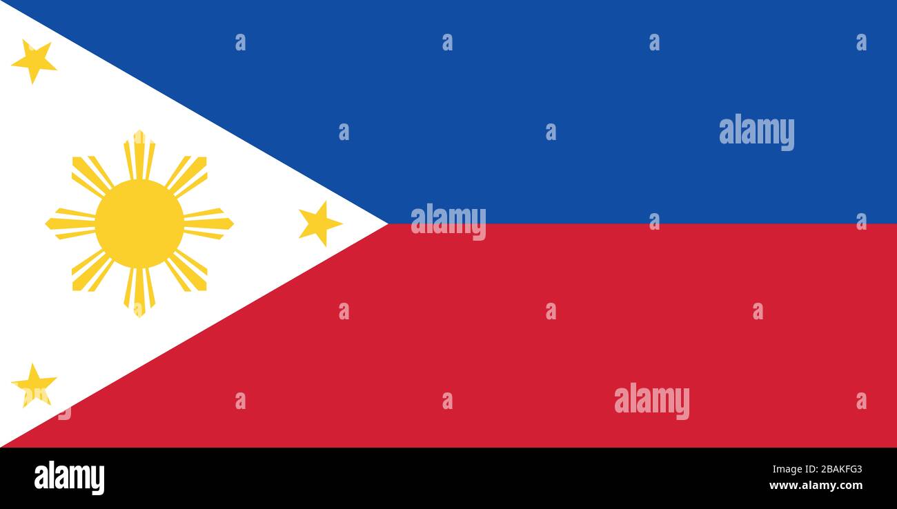 Flagge der Philippinen - Standardverhältnis der philippinischen Flagge - True RGB-Farbmodus Stockfoto