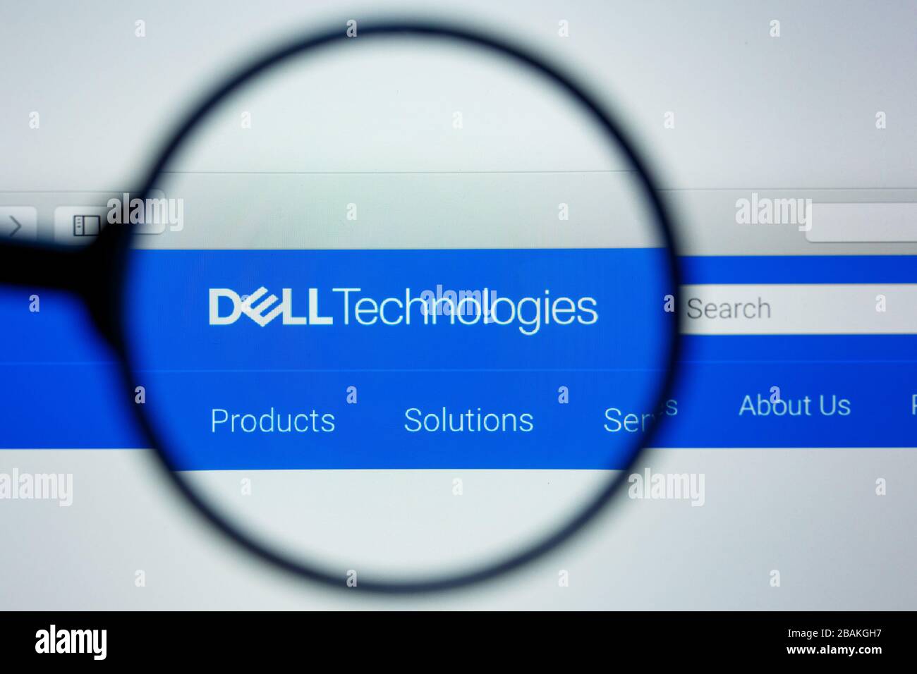 Los Angeles, Kalifornien, USA - 12. Juni 2019: Illustrative Editorial der Dell Website Homepage. Dell Technologies-Logo auf dem Bildschirm sichtbar Stockfoto