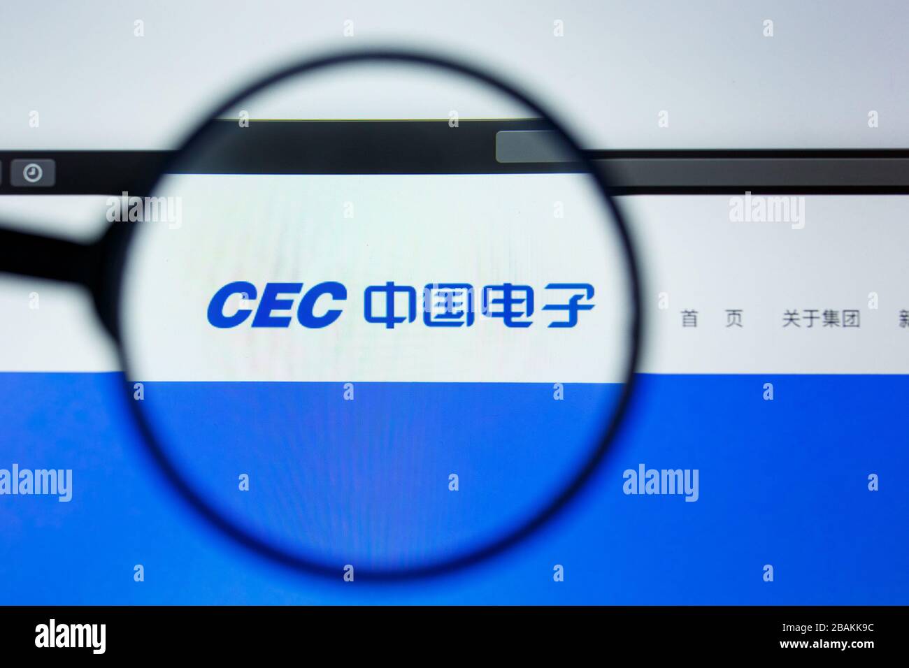 Los Angeles, Kalifornien, USA - 12. Juni 2019: Illustrative Editorial der Homepage der CEC-Website. CEC-Logo auf dem Bildschirm sichtbar Stockfoto