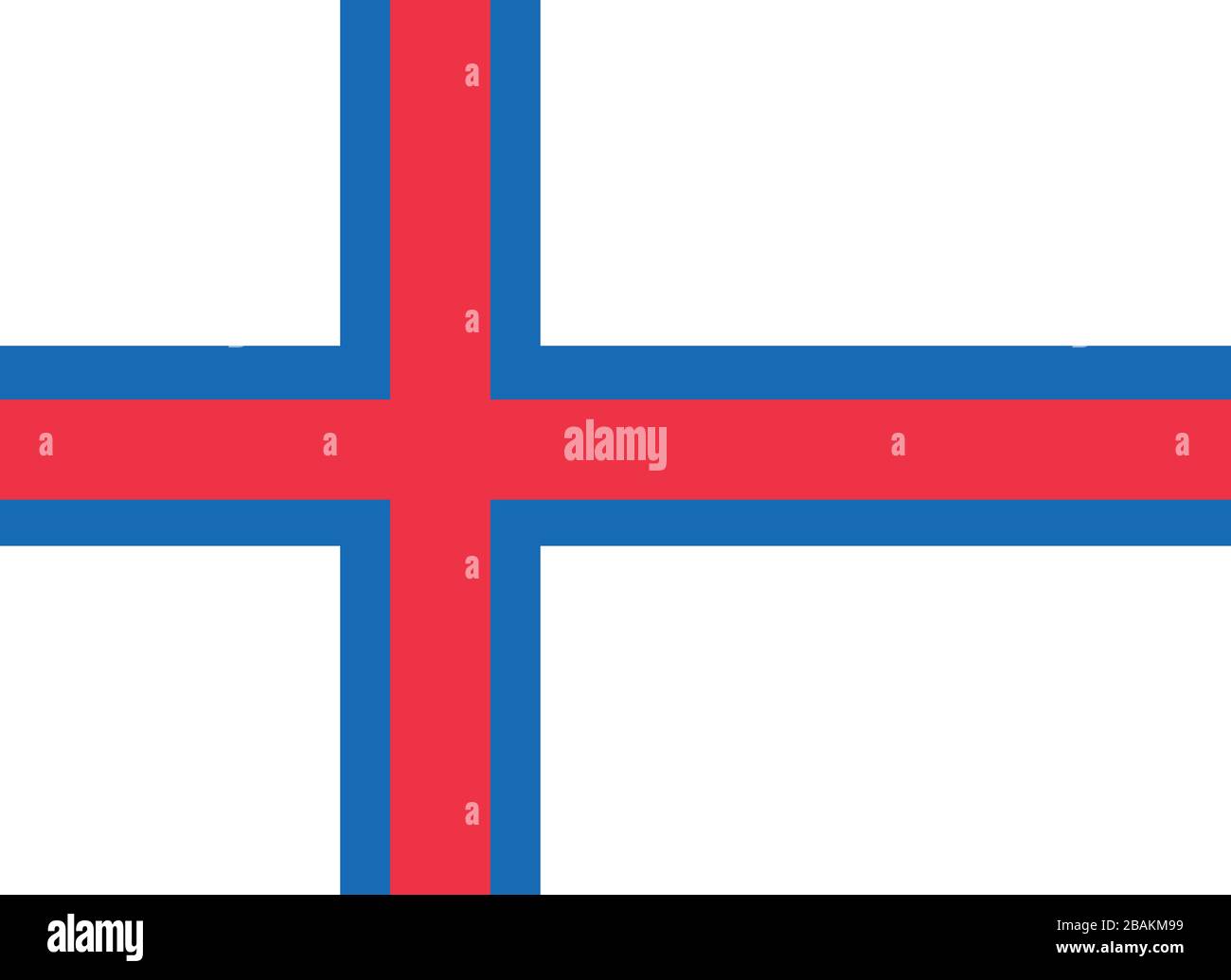 Flagge der Färöer - Standardverhältnis der färöischen Flagge - True RGB-Farbmodus Stockfoto