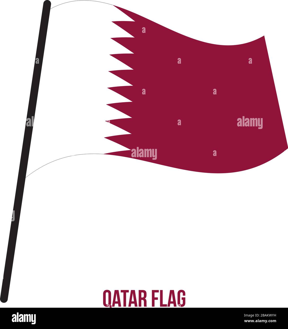 Katar Fahne Winken Vector Illustration Auf Weißem Hintergrund. Qatar ...