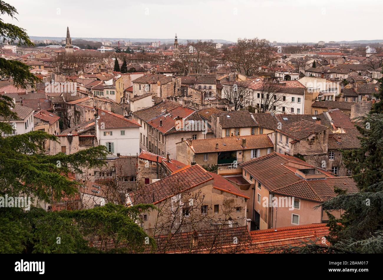Avignon von Rocher des Doms Gärten in Südfrankreich. Stockfoto