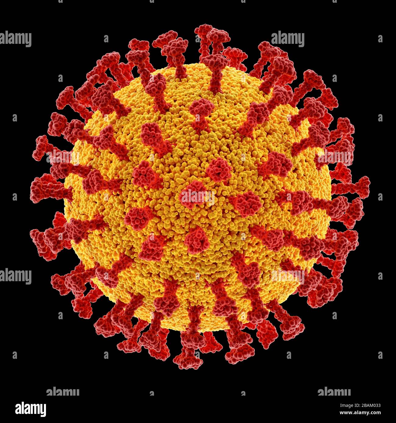 Virus konzeptionell mit Clipping-Pfad enthalten. Die Struktur eines Virus. Covid-19, Coronavirus, Influenza, HIV. Konzeptbild von Infektionskrankheiten. 3 Stockfoto