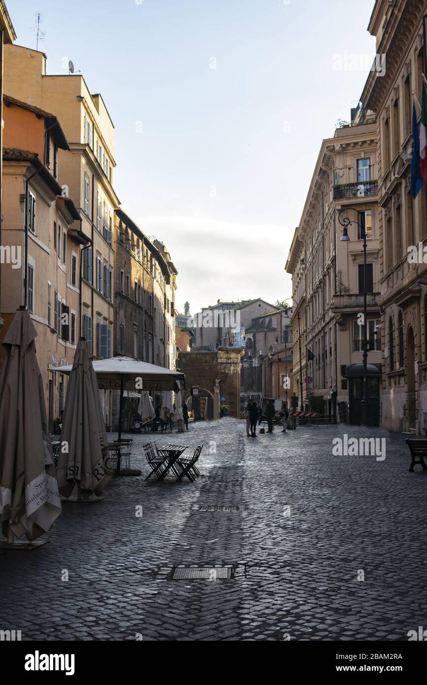 Blick auf das jüdische Ghetto in der Altstadt von Rom Stockfoto