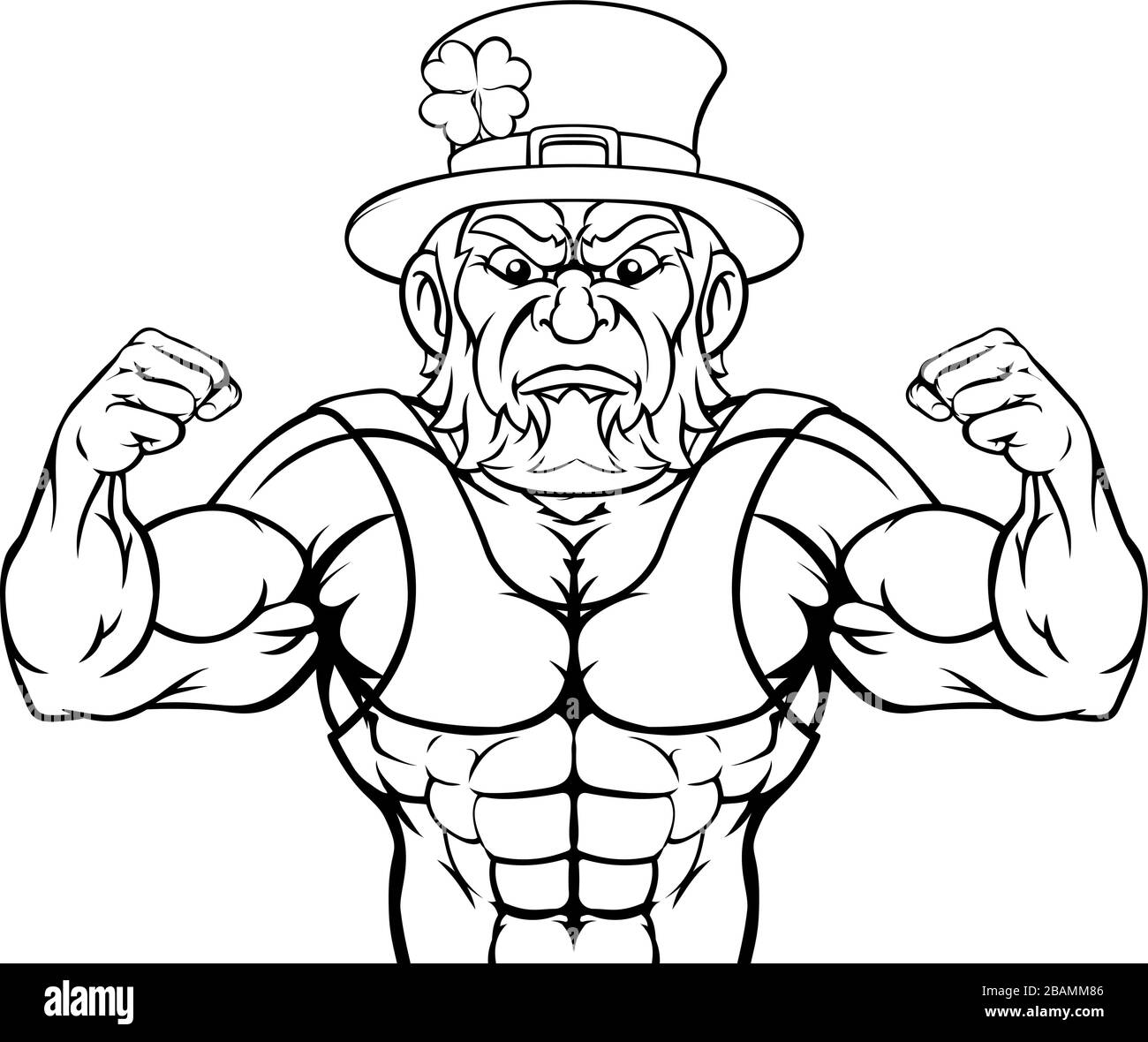 Leprechaun Sport Maskottchen Zeichentrickfigur Stock Vektor