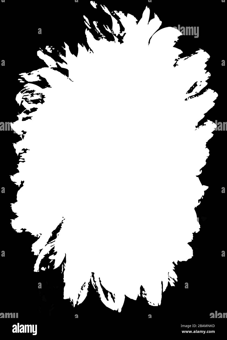 Dekorativer Schwarzweiß-Rand. Geben Sie Text ein, verwenden Sie als Overlay oder für Layer-/Beschnittmaske Stockfoto