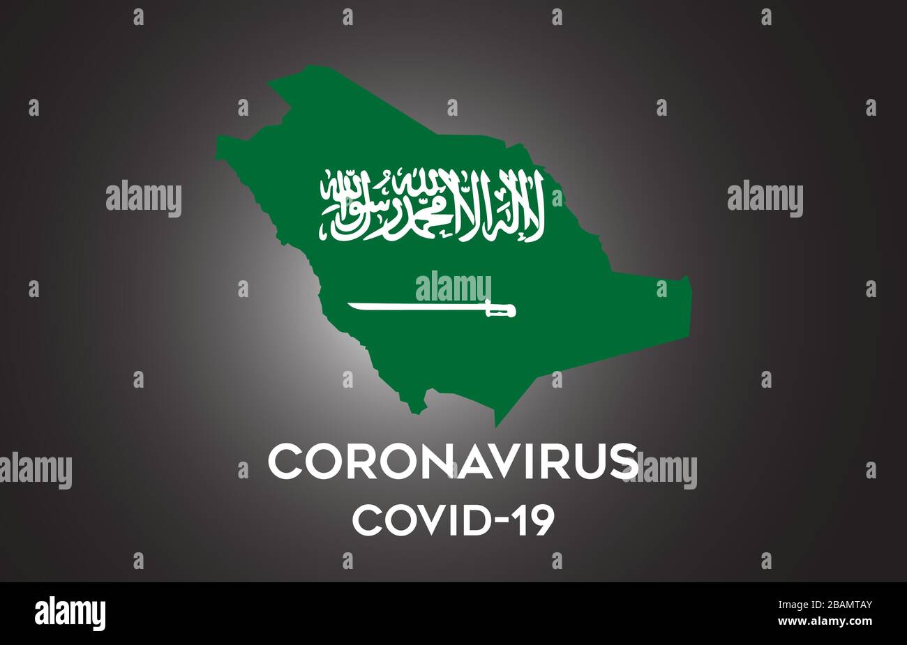 Coronavirus in SaudiArabien und Länderflaggen innerhalb der