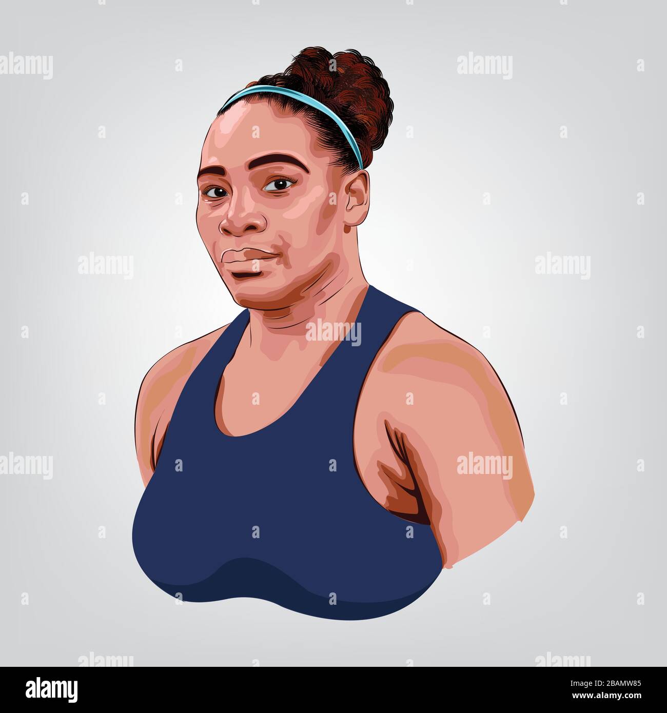 März-28-2020 Porträt von Serena williams. US-Profi-Tennisspielerin, Vektorbild von serena williams. Stock Vektor