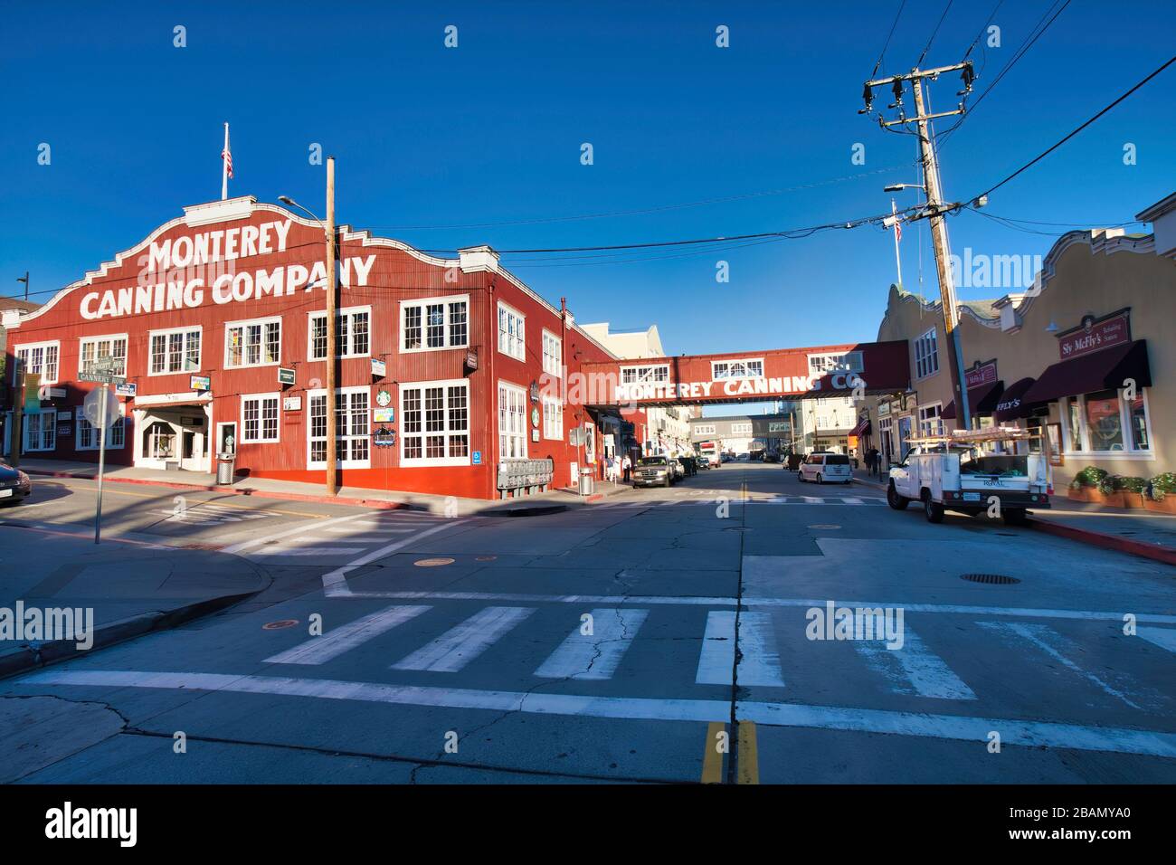 Historisches Foto von Cannery Row in Monterey, CA Stockfoto