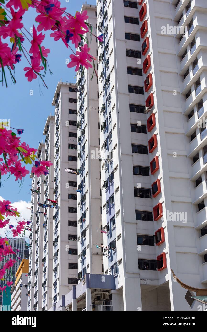 Apartmentgebäude "5 Banda Street", Banda Street, Chinatown, Outram District, Central Area, Singapore Island (Pulau Ujong), Singapur Stockfoto