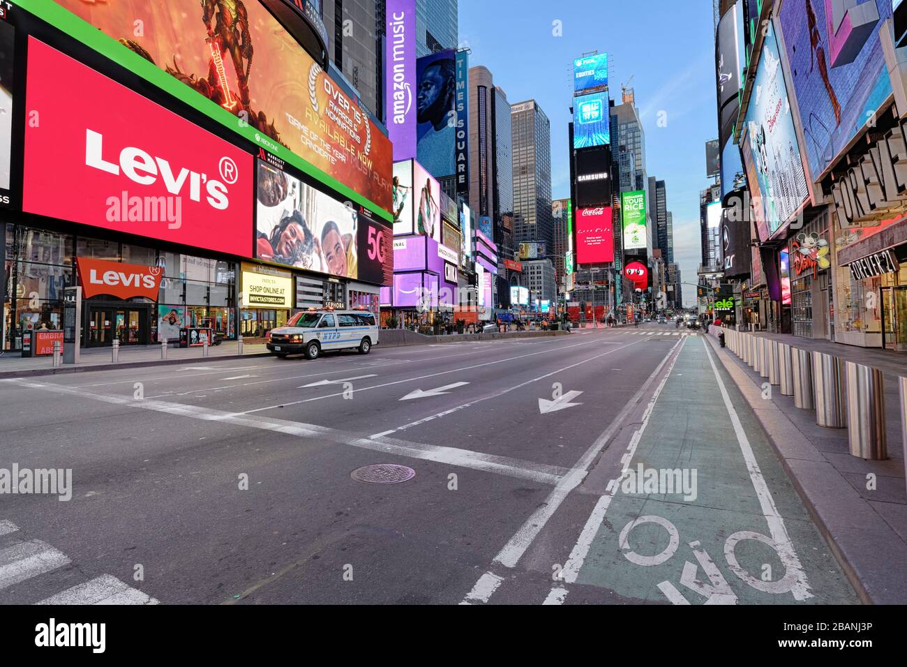 Leere Straßen von New york mit Coronvirus Stockfoto