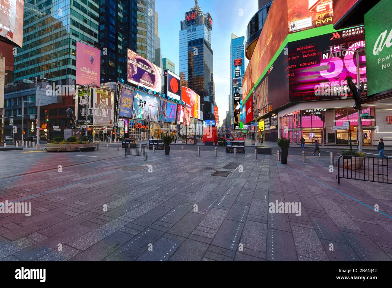 Times Square leer für Corona-Virus Stockfoto