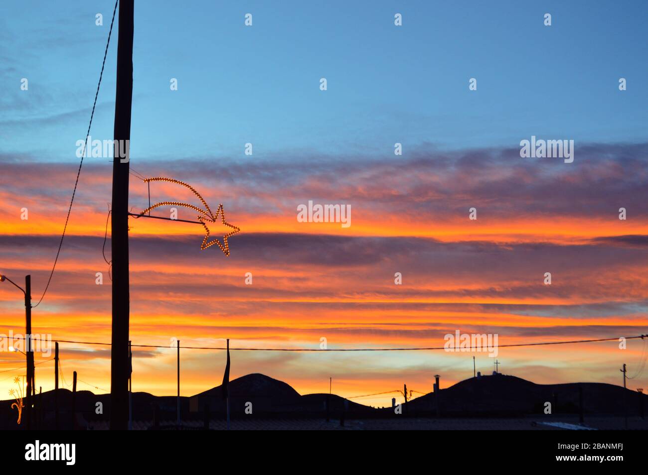 Schöner Sonnenuntergang in Tolar Grande, Salta, Argentinien. Stockfoto