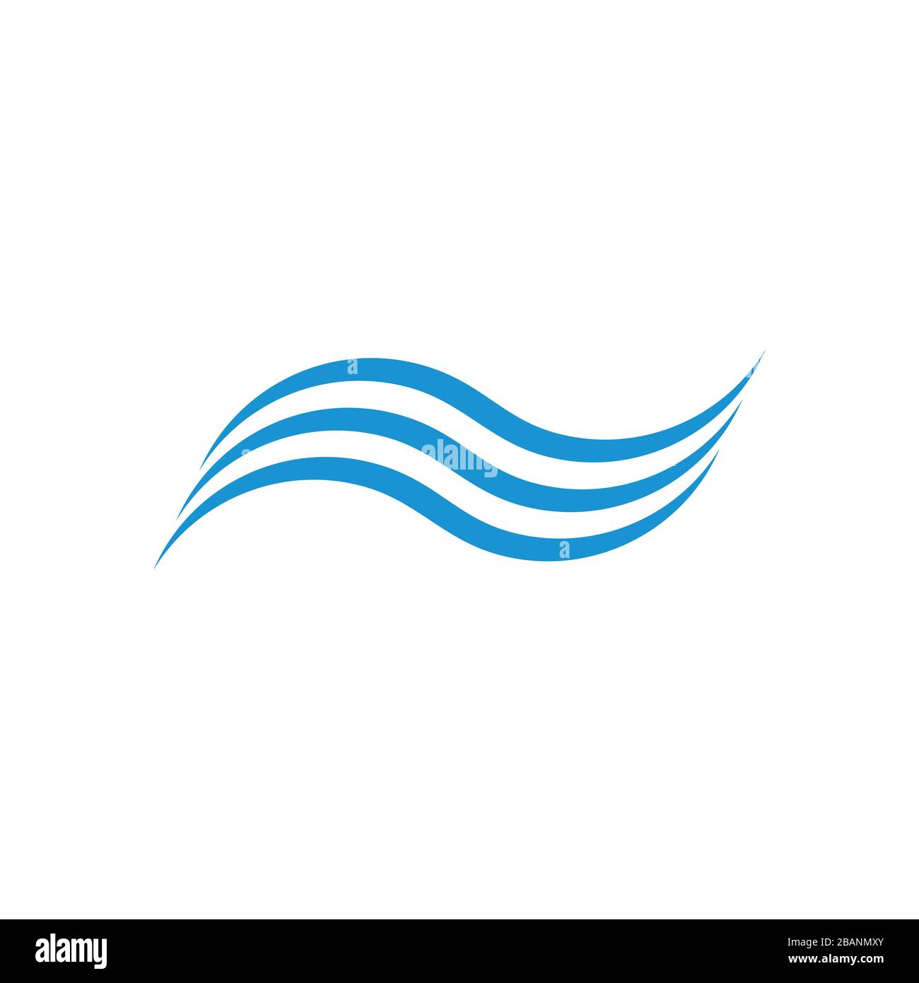 Streifen blau gewellter Logo-Vektor Stock Vektor
