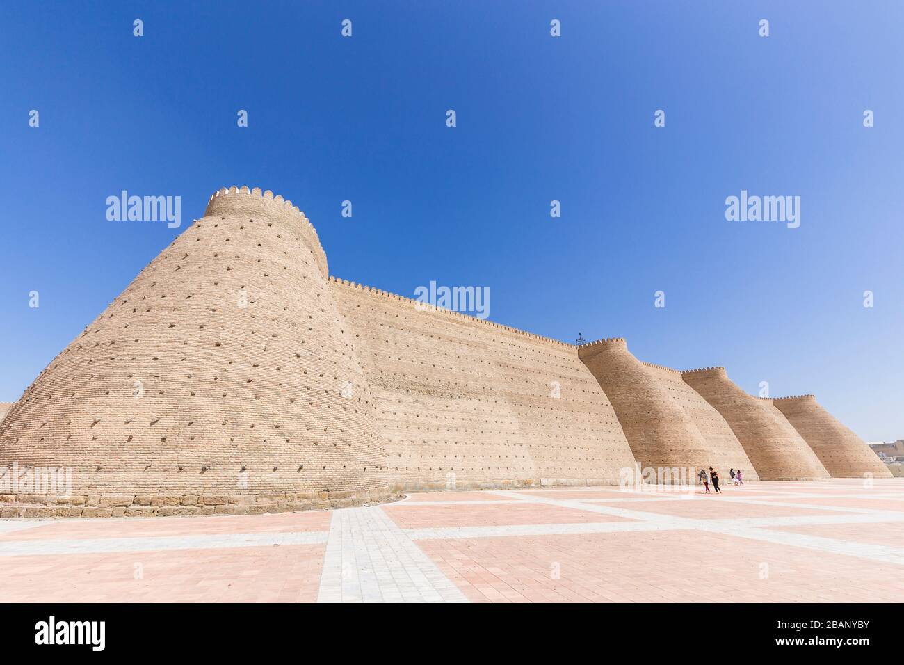 Große Mauer der Festung Ark, Buchara, Buchara, Usbekistan, Zentralasien, Asien Stockfoto