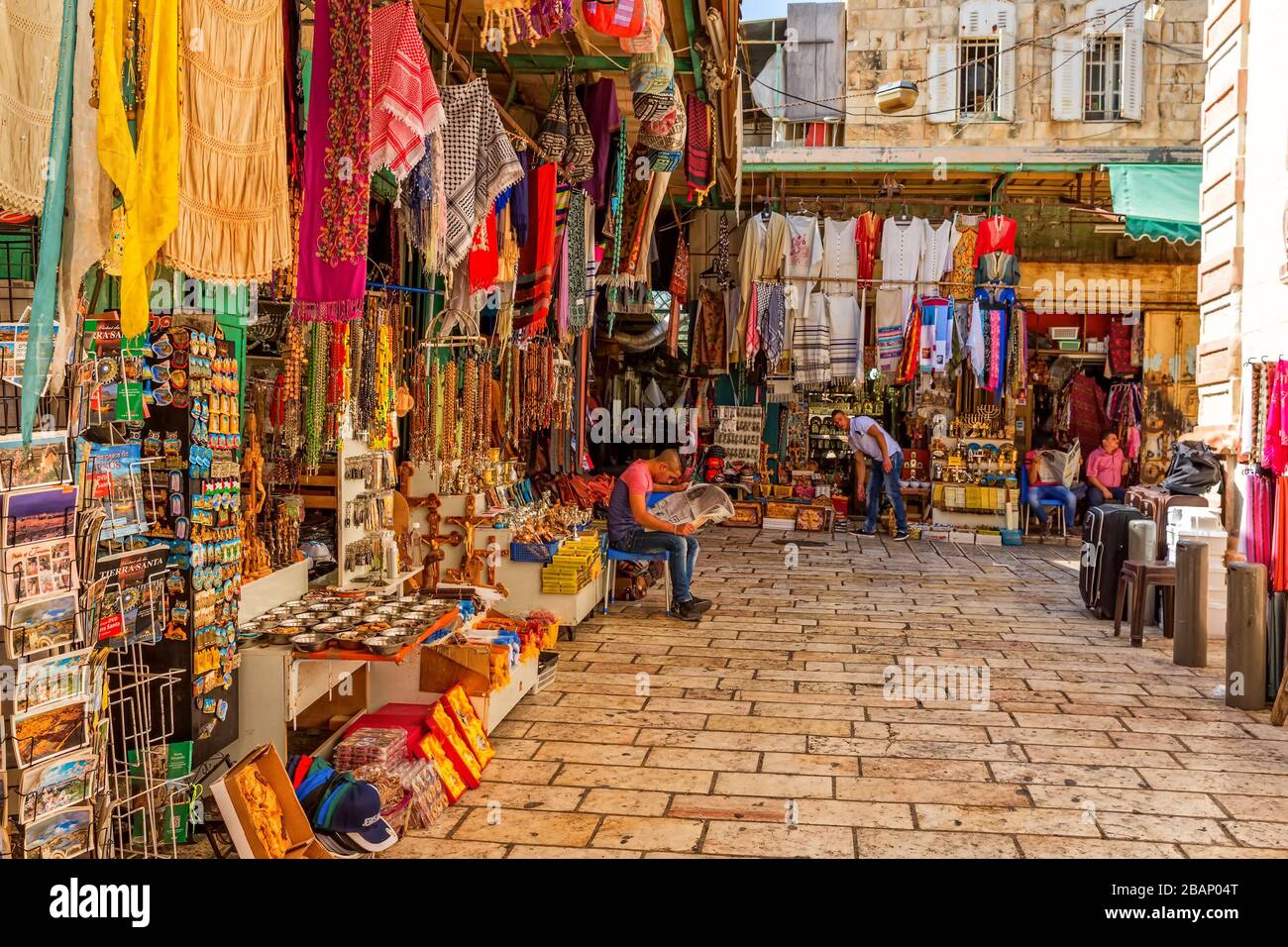 Jerusalem Kleine Geschäfte Stockfoto