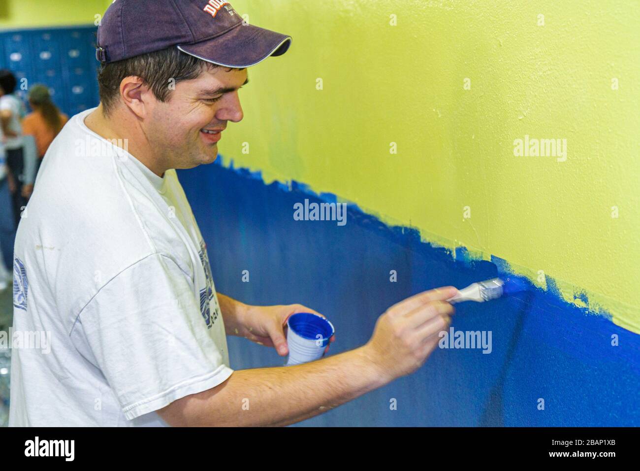 Miami Florida,Hands on HandsAm Miami MLK Day of Service,Martin Luther King Jr. Geburtstag,Northwestern High School,Campus,Freiwillige Gemeinschaft Stockfoto