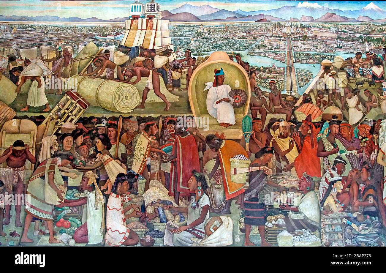 Diego Rivera Wandgemälde im Nationalpalast, Mexiko-Stadt, Mexiko Stockfoto