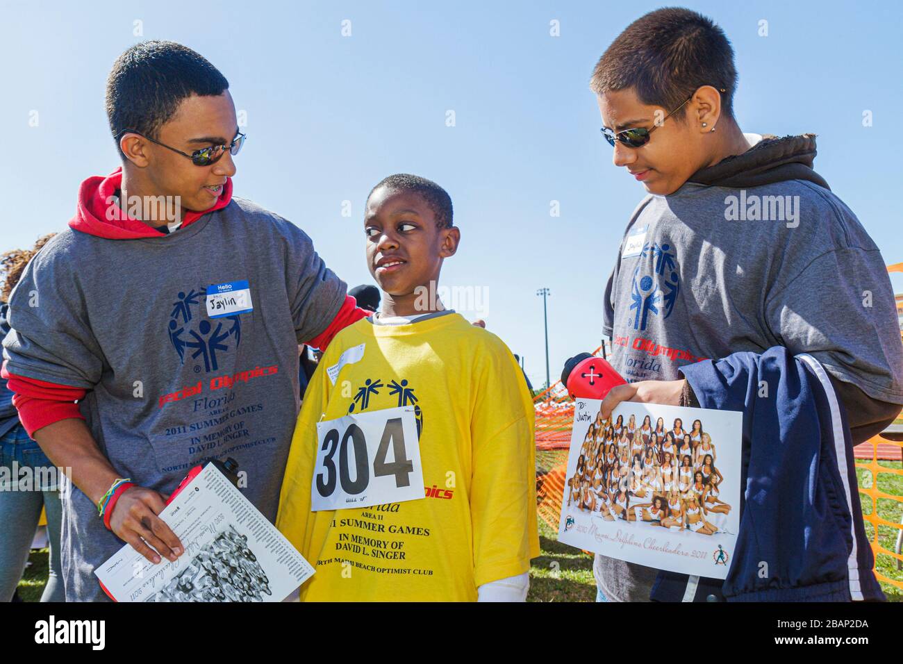 Miami Florida, Liberty City, Traz Powell Stadium, Special Olympics, Bedürfnisse, Leichtathletik-Veranstaltung, geistig behinderte Behinderte, besondere Bedürfnisse, cha Stockfoto