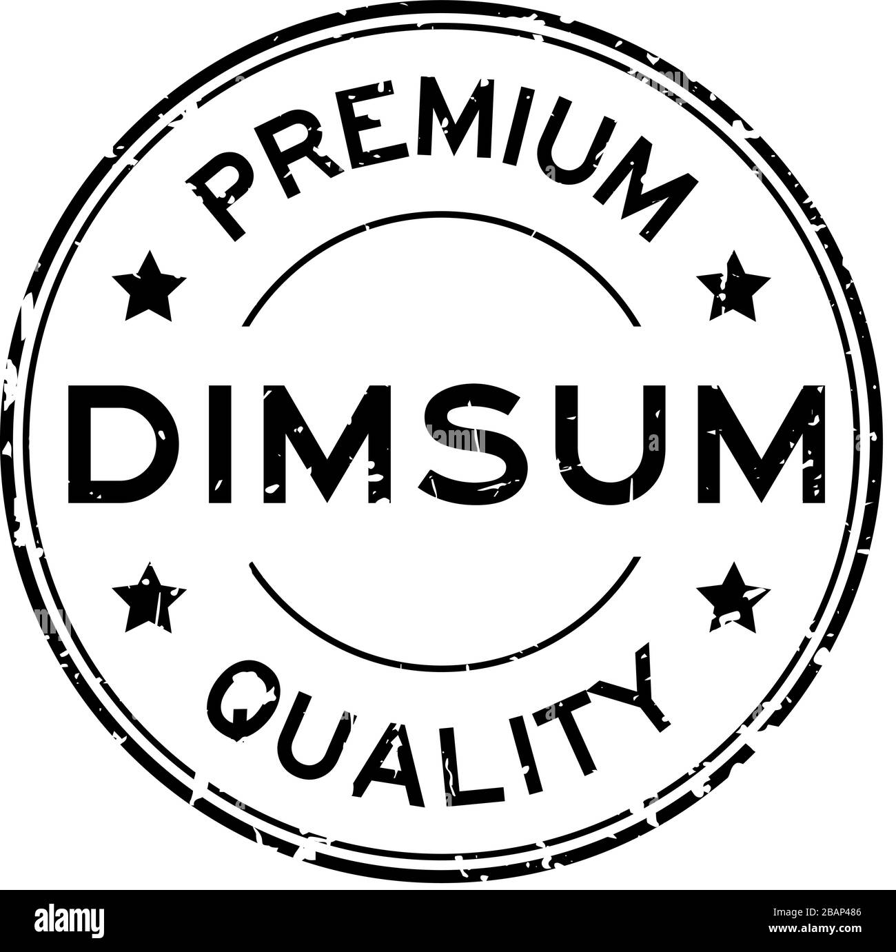 Grunge schwarz Premium Quaity Dimmsum Wort Rundum-Gummidichtung Stempel auf weißem Hintergrund Stock Vektor