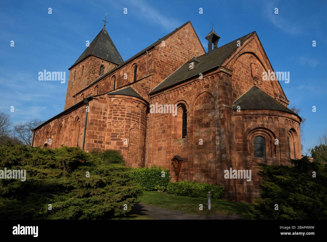 Romanischer Kirchenheilige Johannes Täufer in Nideggen Deutschland Stockfoto