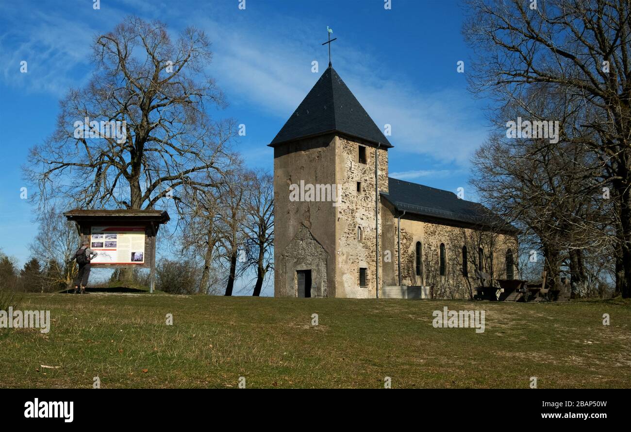 Ehemalige wieder aufgebauten katholischen Kirche Sankt Rochus bei Vogelsang Deutschland Stockfoto