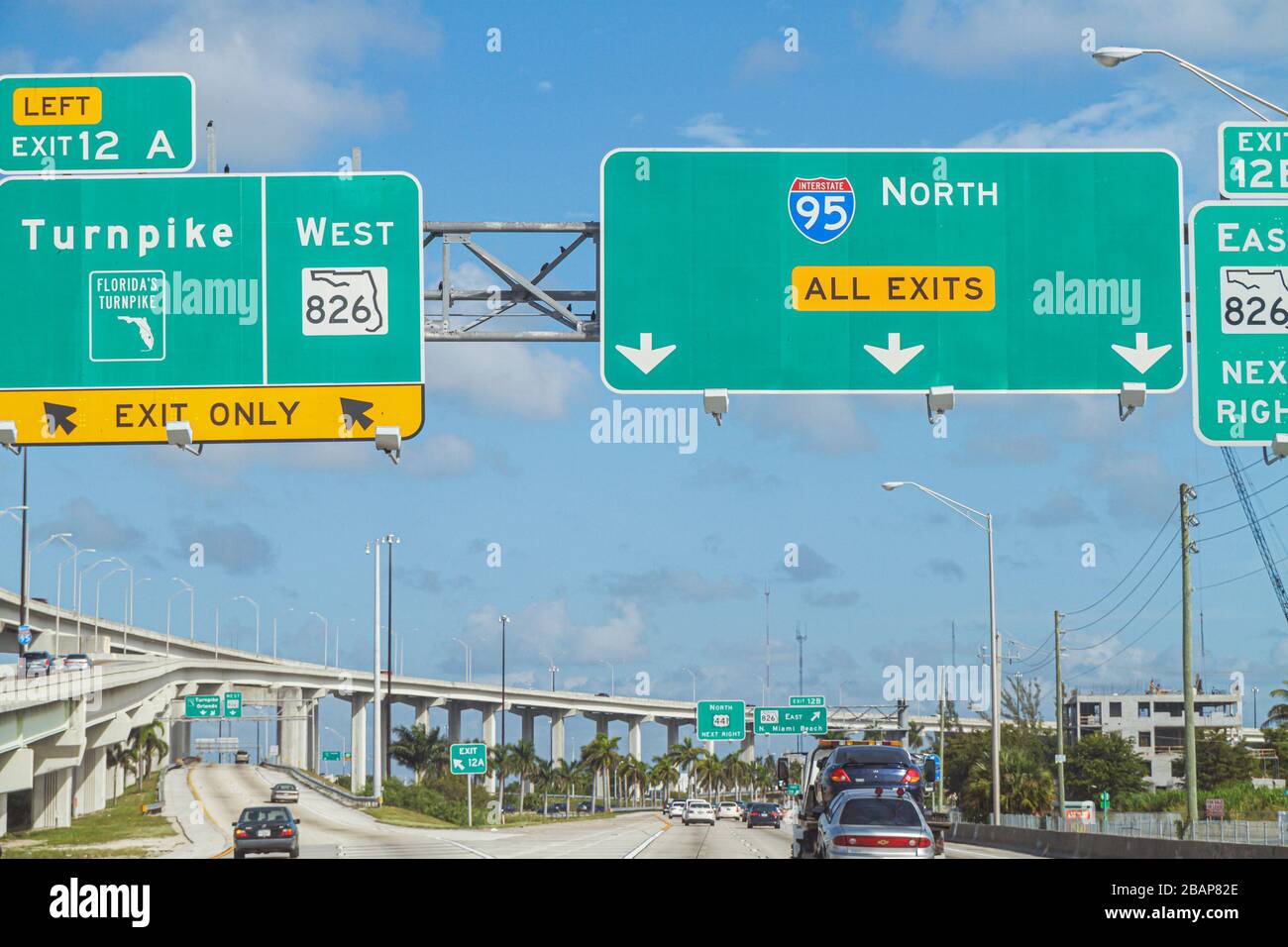 Miami Florida, Golden Glades, Interstate 95, I 95, Turnpike, Autobahn, Beschilderung, Verkehr, Besucher reisen Reise touristischer Tourismus Wahrzeichen Kultur Stockfoto